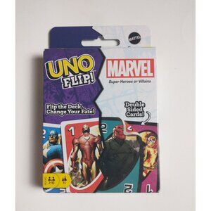 Mattel UNO Flip Marvel Card Game New